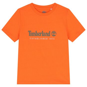 تيشيرت بالشعار باللون البرتقالي للأولاد