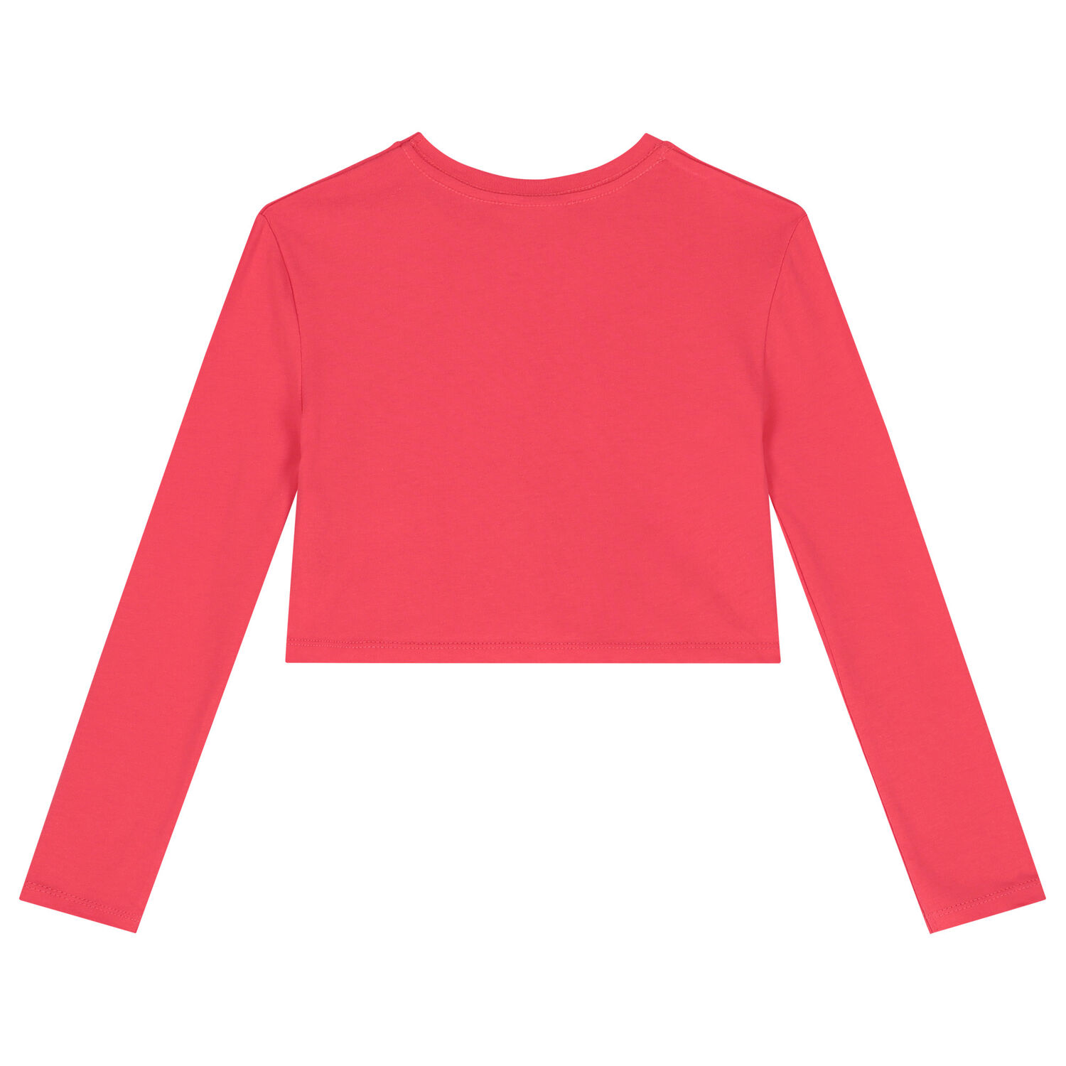 Girls Pink Logo Crop Long Sleeve Top, 1, hi-res image number null