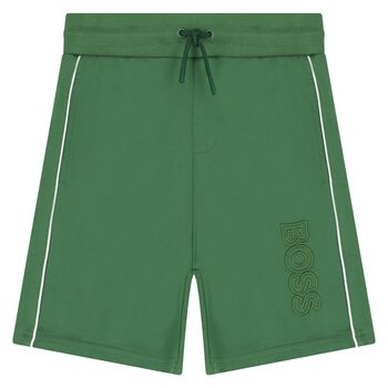 Boys Green Logo Shorts