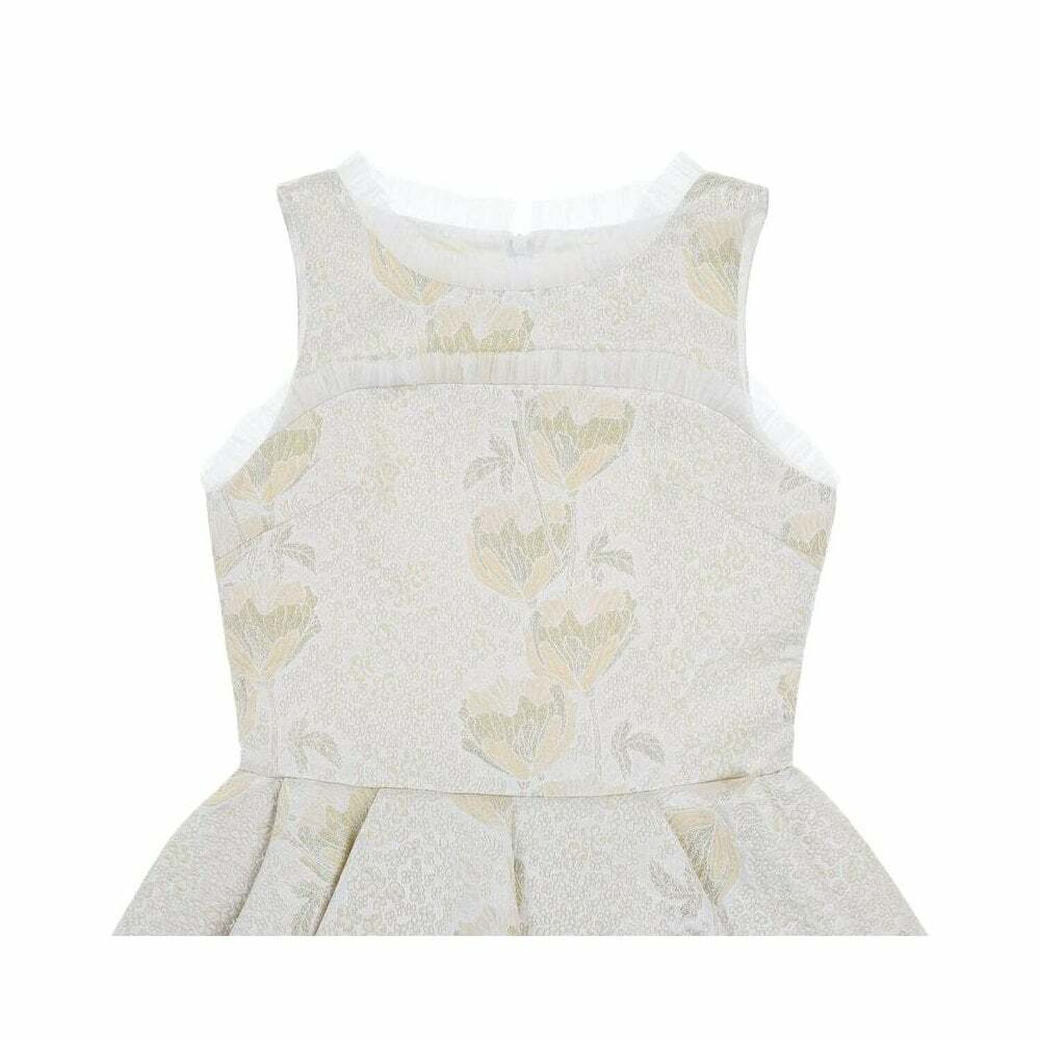 Older Girls Gold Brocade Dress, 1, hi-res image number null