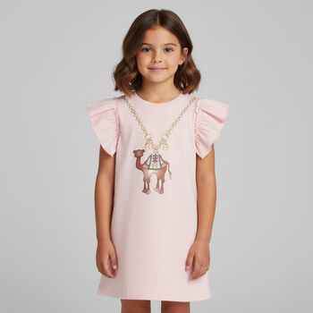 Girls Pink Camel Logo Dress, 1 Girls Pink Camel Logo Dress