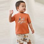 Younger Boys Orange & Ivory Shorts Set, 2, hi-res