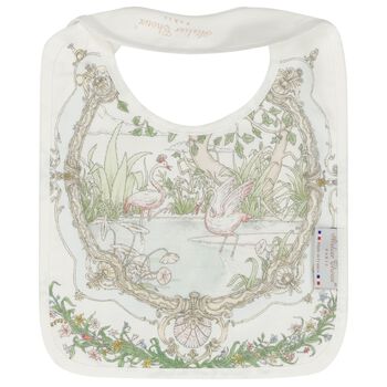 White Tapestry Baby Bib