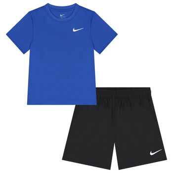 Boys Blue & Black Dri-FIT Shorts Set