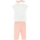 Baby Girls White & Orange Leggings Set, 1, hi-res