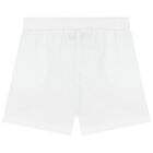 Younger White Teddy Bear Logo Shorts, 1, hi-res