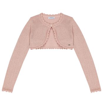 Girls Pink Bolero Cardigan