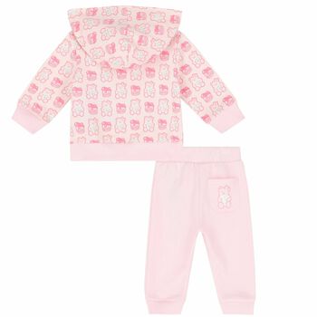 Baby Girls Pink Teddy Tracksuit