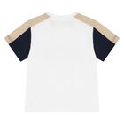 طقم شورت بالشعار باللونين الأبيض والبيج للأولاد  , 1, hi-res