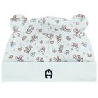 Baby Boys Blue Teddy Bear Logo Hat , 2, hi-res