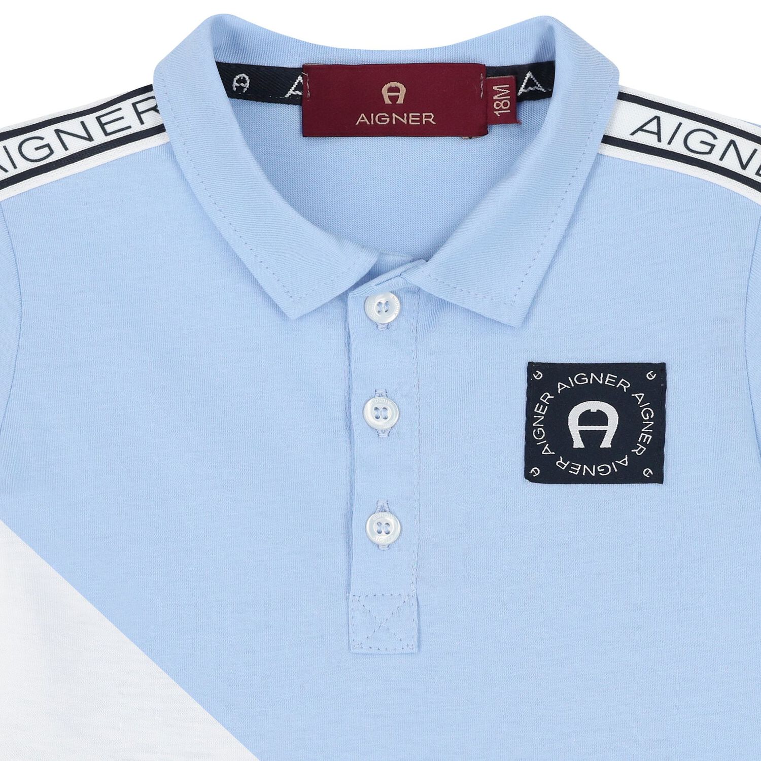 Younger Boys Blue Logo Polo Shirt, 1, hi-res