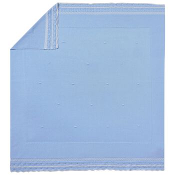 بطانية محيوكة باللون الأزرق للأولاد الصغار