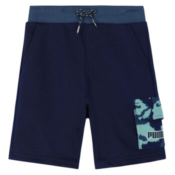 Boys Navy Logo Shorts