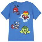 Boys Blue Marvel T-Shirt, 1, hi-res