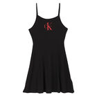 Girls Black Logo Beach Dress, 1, hi-res