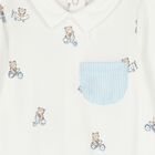 Baby Boys Ivory & Blue Babygrows ( 2-Pack ), 2, hi-res