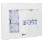 Baby Boys Blue & White Logo Tracksuit Set, 1, hi-res