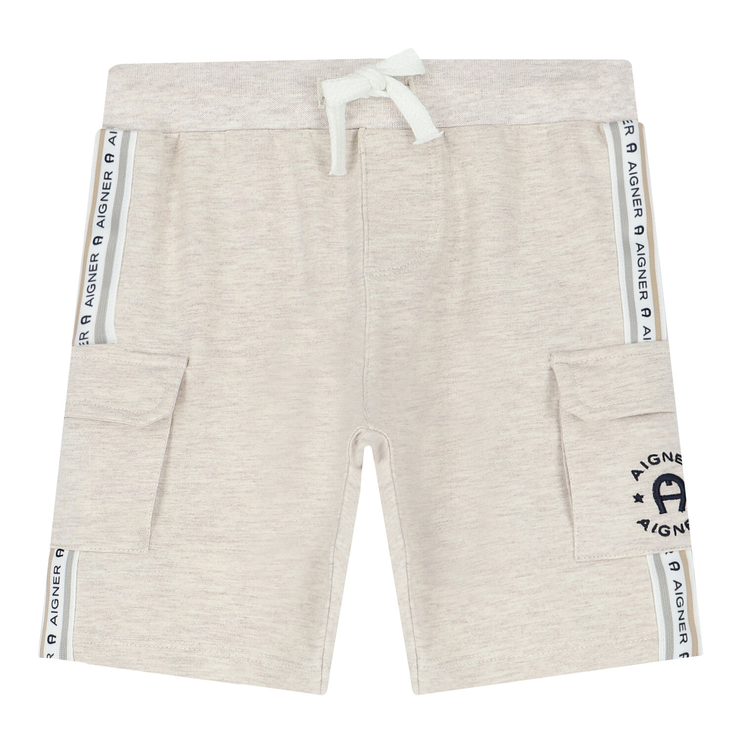 Younger Boys Beige Logo Shorts, 1, hi-res image number null