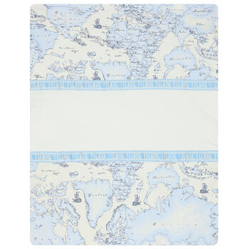 Ivory & Blue Geo Map Logo Blanket
