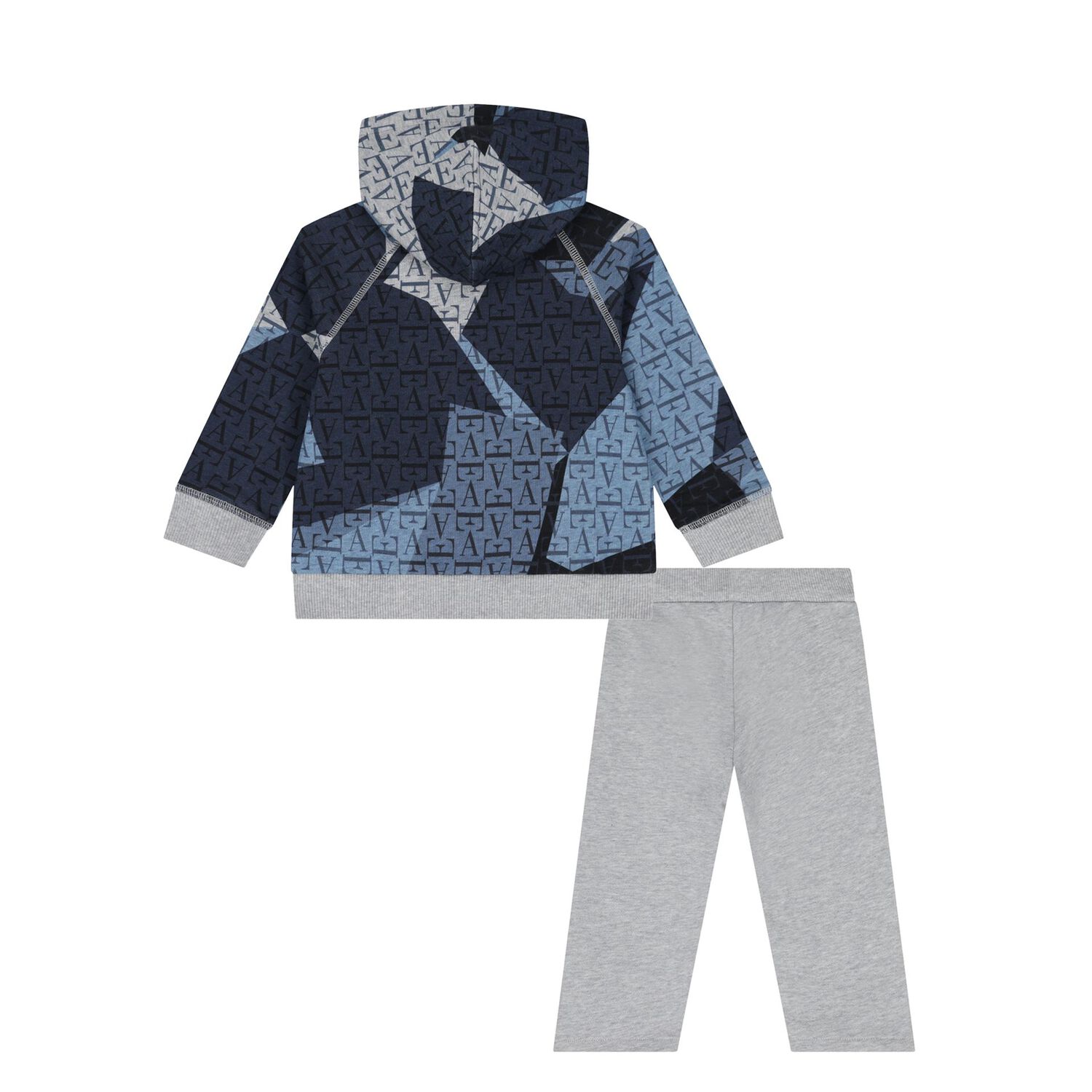 Younger Boys Grey & Blue Logo Tracksuit, 1, hi-res
