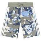 Blue & Grey Trefoil Logo Shorts Set, 1, hi-res