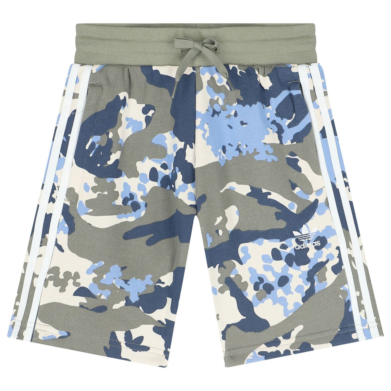 Blue & Grey Trefoil Logo Shorts Set, 1, hi-res