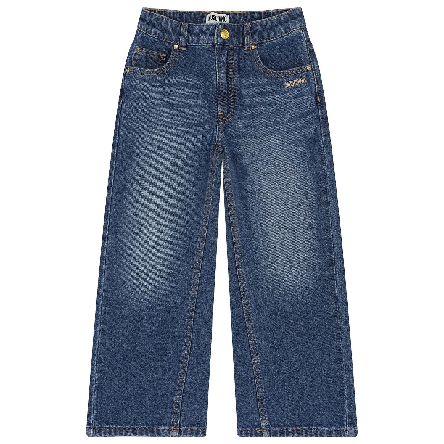 Girls Blue Logo Denim Jeans, 1, hi-res image number null