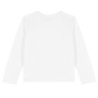 Girls White Logo Long Sleeve Top, 1, hi-res