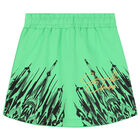 Girls Green Logo Shorts, 1, hi-res