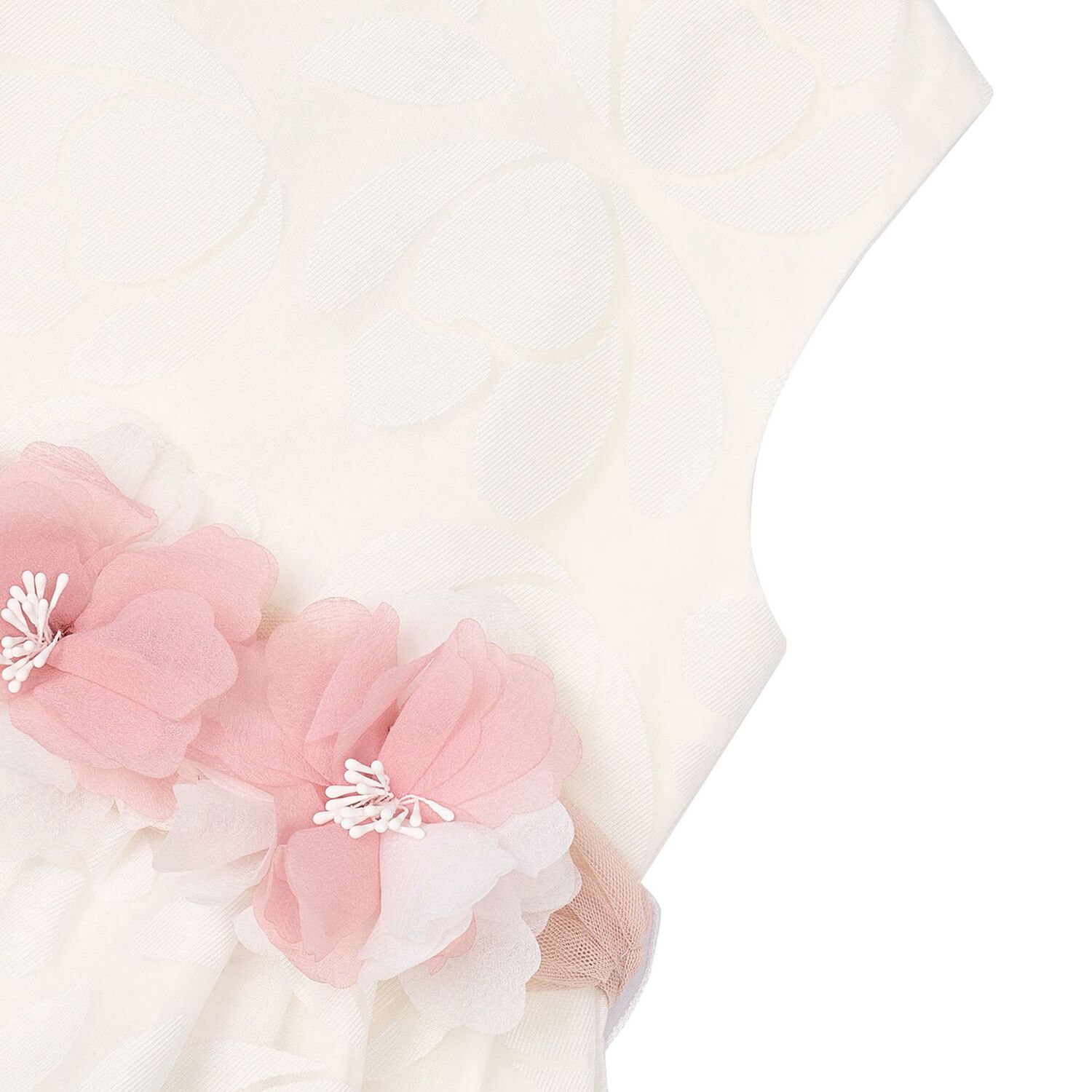 Girls Ivory Organza Floral Dress, 2, hi-res image number null