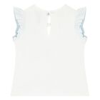 Younger Girls White & Blue Tulle Skirt Set, 2, hi-res