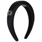 Girls Black Padded Headband, 2, hi-res