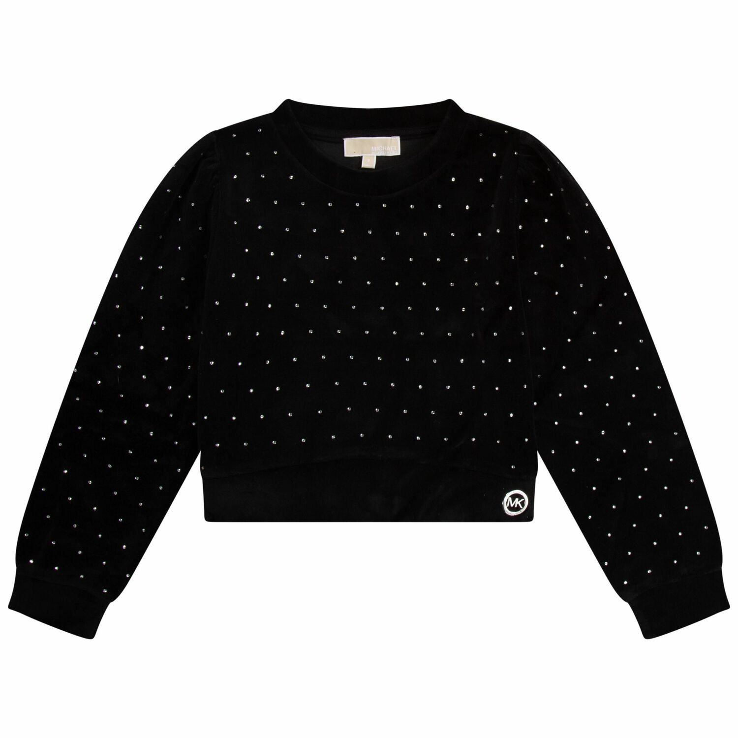 Girls Black Logo Embellished Sweatshirt, 1, hi-res image number null