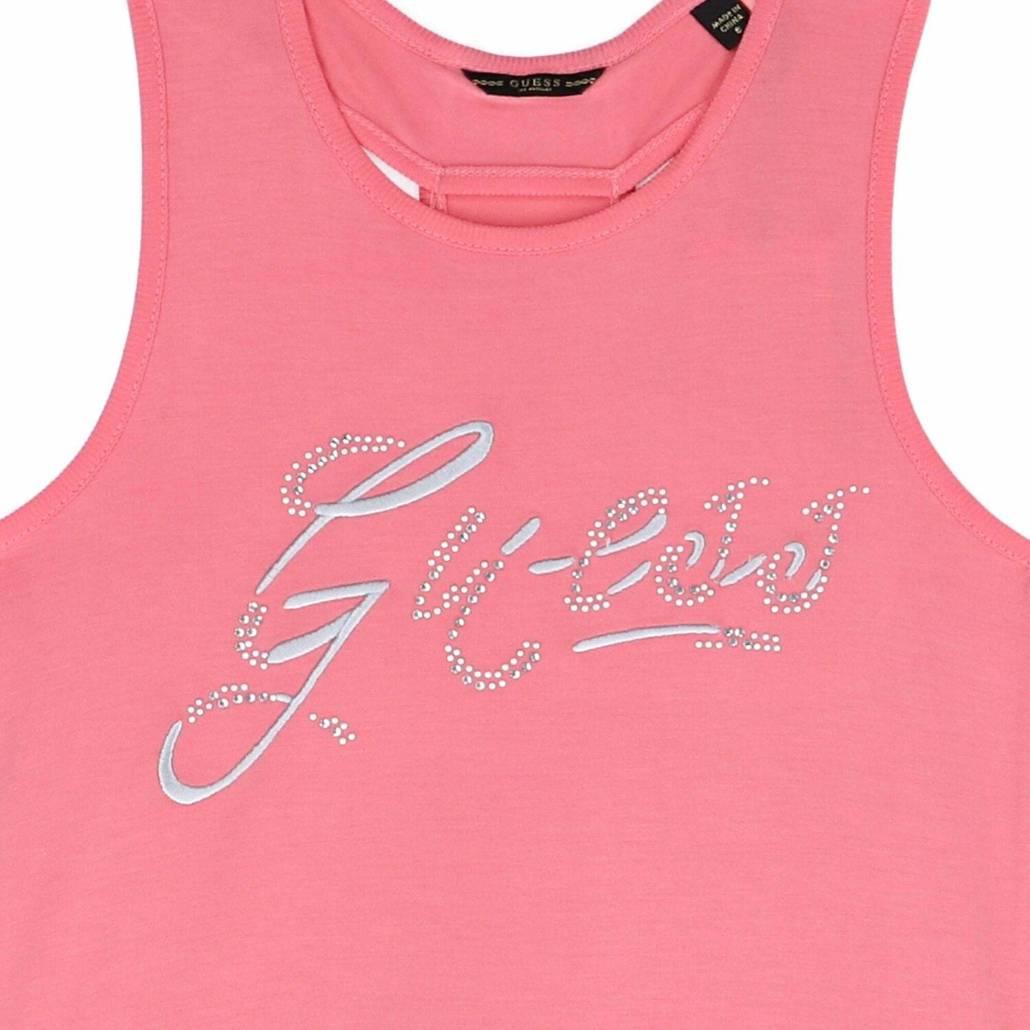 Girls Coral Pink Logo Dress, 1, hi-res