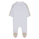 Baby Boys White Logo Babygrow, 1, hi-res