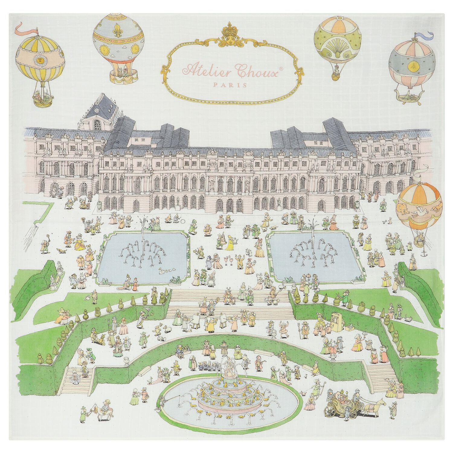 Ivory Versailles Swaddle Carré Baby Blanket, 1, hi-res image number null