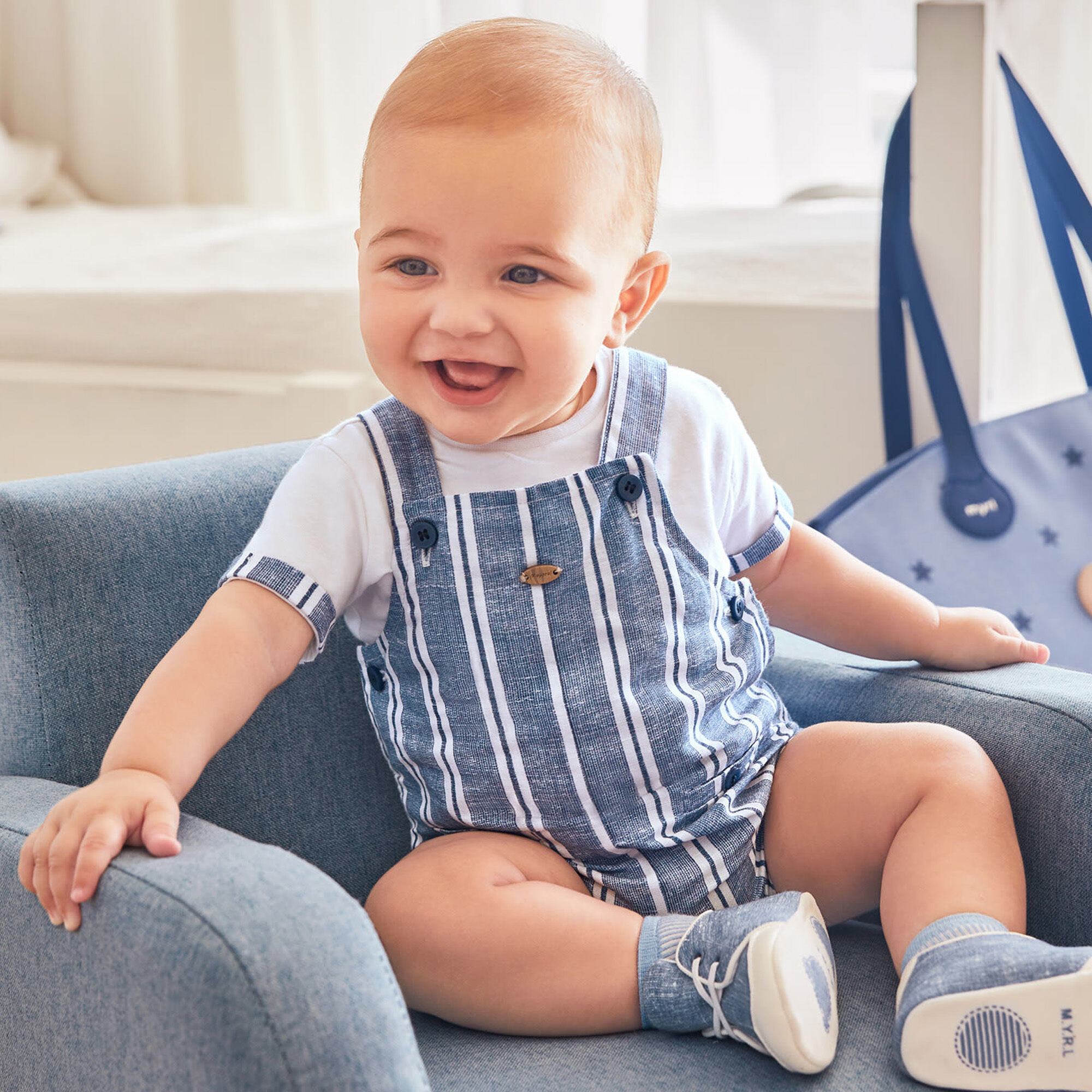 Baby blue dungarees sales