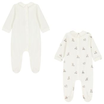 Baby Boys Ivory Babygrows ( 2-Pack )
