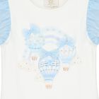 Girls White & Blue Balloon Dress, 1, hi-res