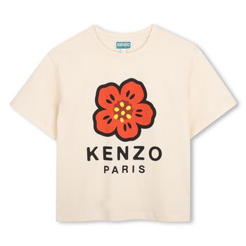 Girls Ivory Boke Flower T-Shirt