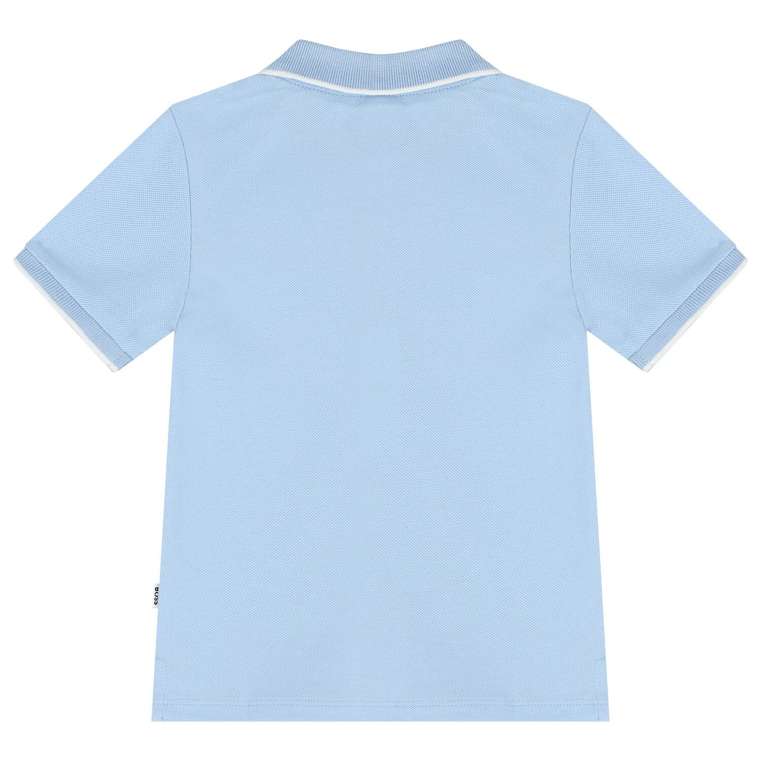 Younger Boys Pale Blue Logo Polo Shirt, 3, hi-res image number null