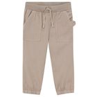 Younger Boys Beige Teddy Bear Joggers, 2, hi-res