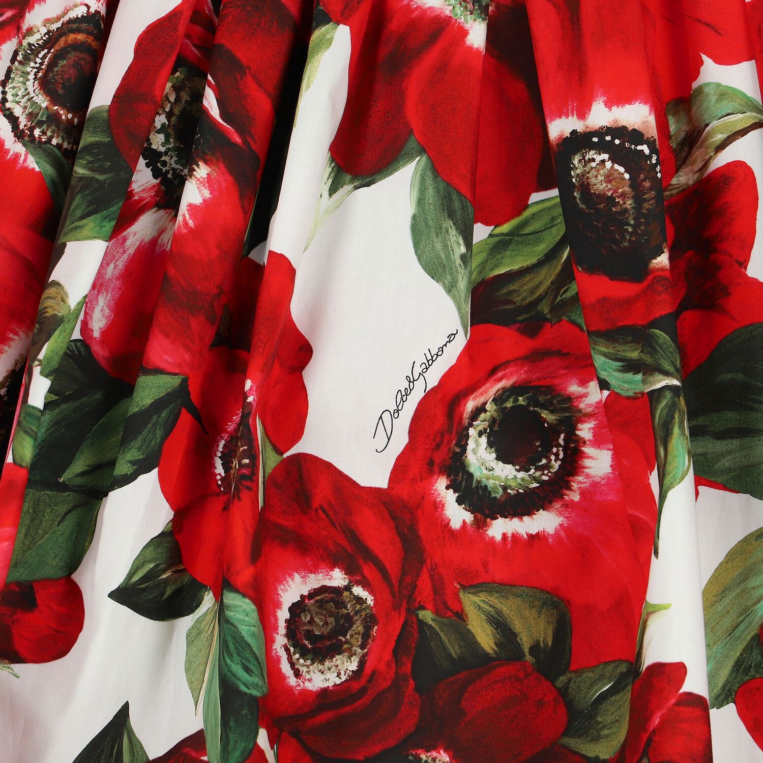 Girls Red & White Floral Skirt, 1, hi-res