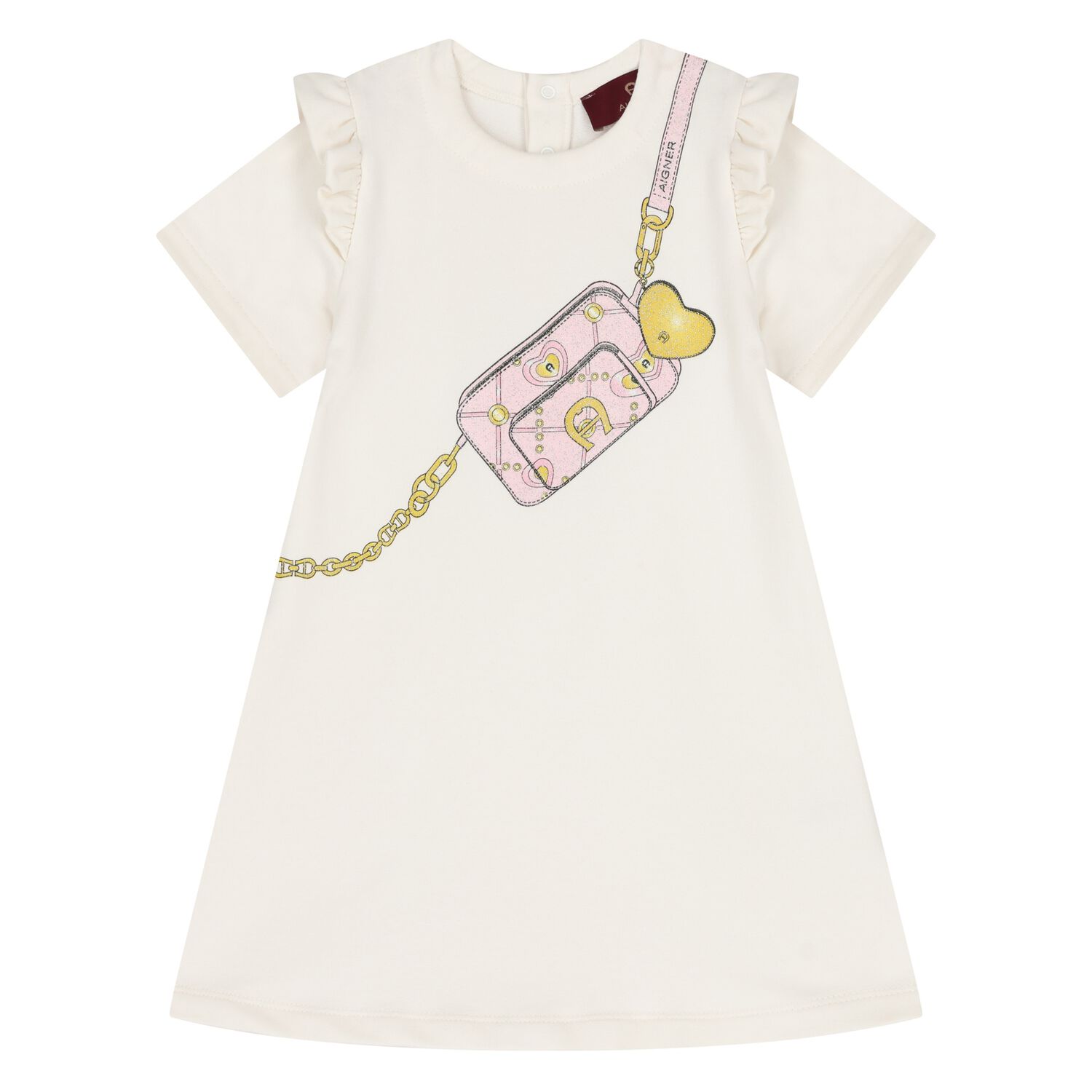 Younger Girls Ivory Logo Bag Dress, 1, hi-res image number null