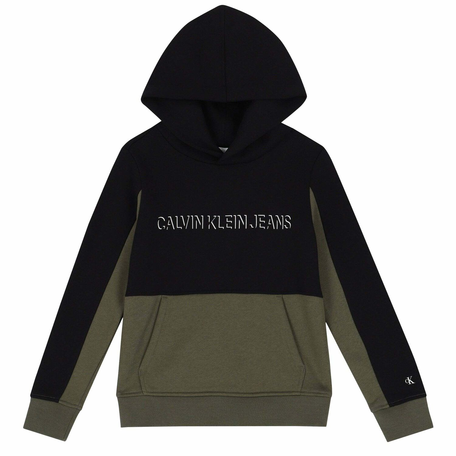 Boys Black & Khaki Logo Hooded Top, 1, hi-res image number null