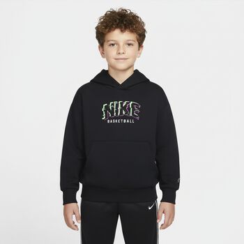 Boys Black & Green Logo Hooded Top