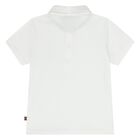 Younger Boys White Logo Polo Shirt, 1, hi-res