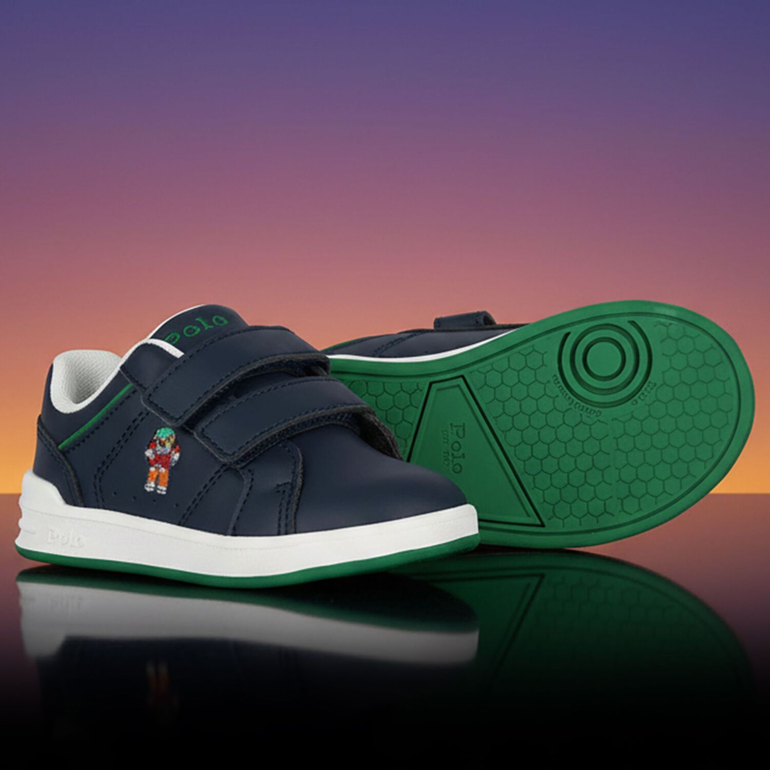 حذاء أولاد رياضي جلد باللون الكحلى, 1, hi-res