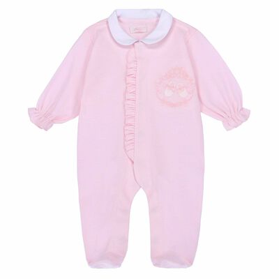 Baby Girls Pink Cotton Babygrow
