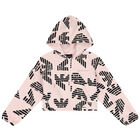 Girls Pink Logo Hooded Zip Up Top, 1, hi-res